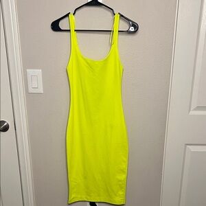 Zara Neon Yellow Bodycon Dress